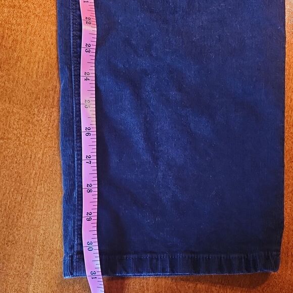 Eddie Bauer Boyfriend Mid Rise Relaxed Leg Corduroy Pants, Size 12, Navy Blue - Picture 8 of 10